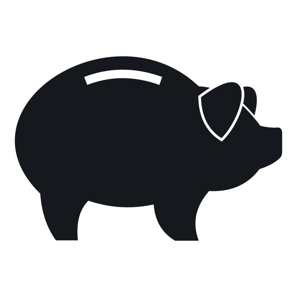 icono de cerdito, estilo simple vector