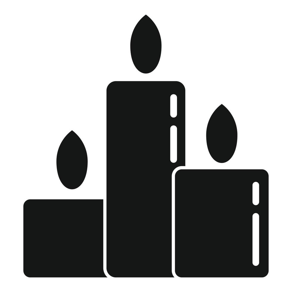 Essential oils burning candles icon, simple style vector