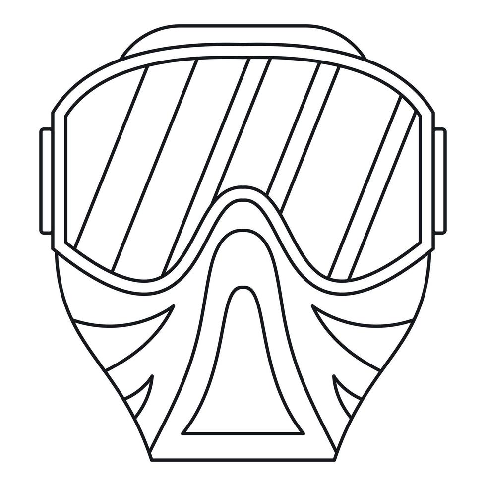 icono de máscara de paintball, estilo de esquema vector