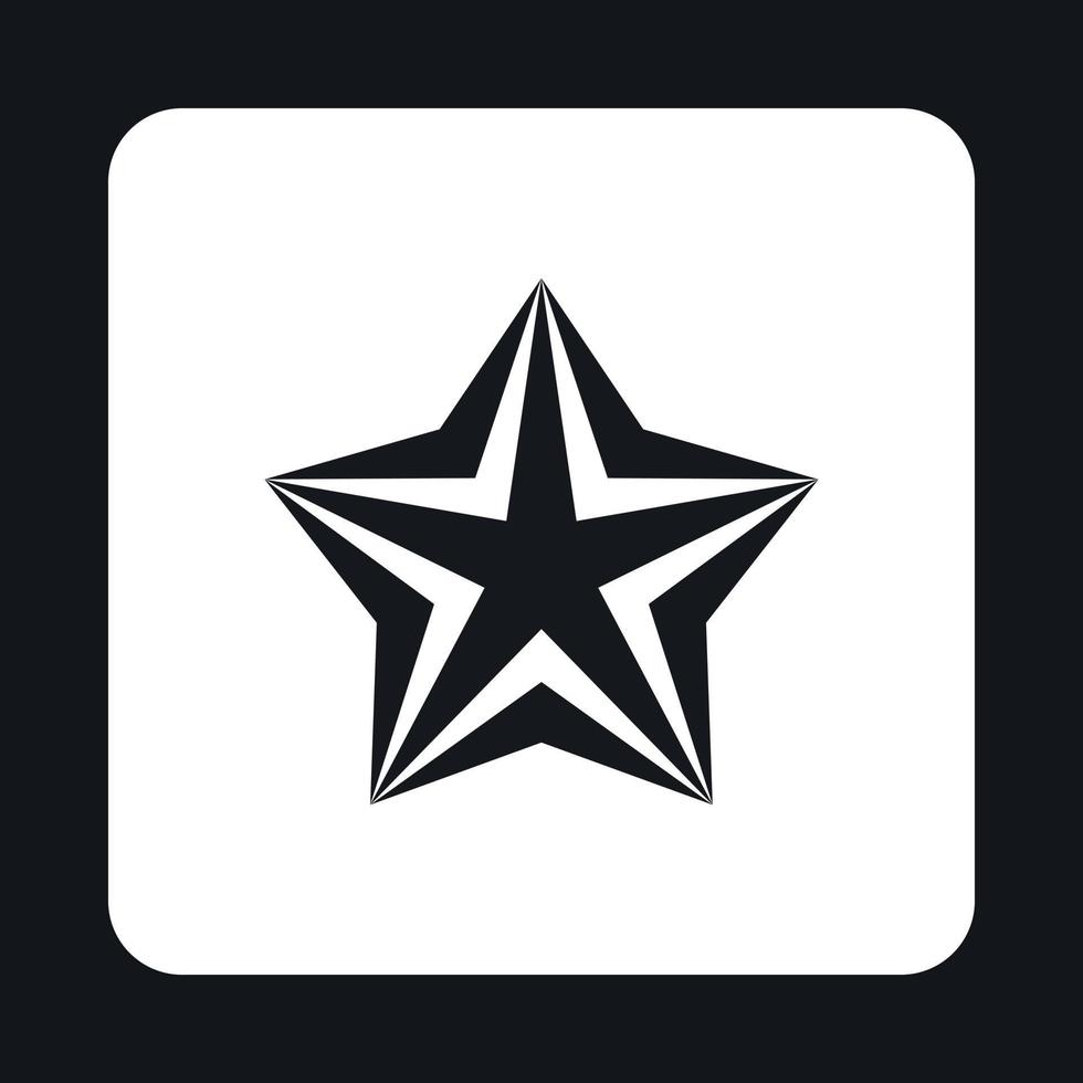 icono de estrella convexa, estilo simple vector