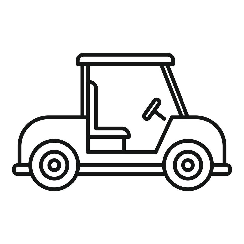 icono eléctrico de carrito de golf, estilo de contorno vector