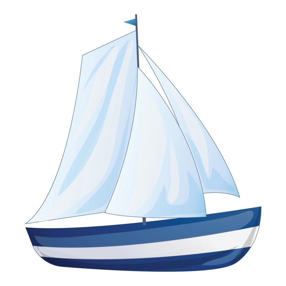 Sea yacht icon, cartoon style vector