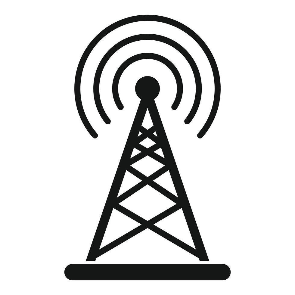 Radio tower icon, simple style vector