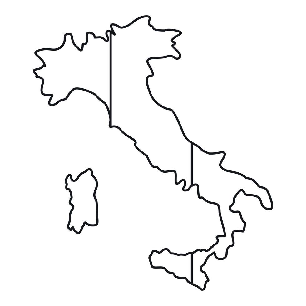 Italy map icon, outline style vector