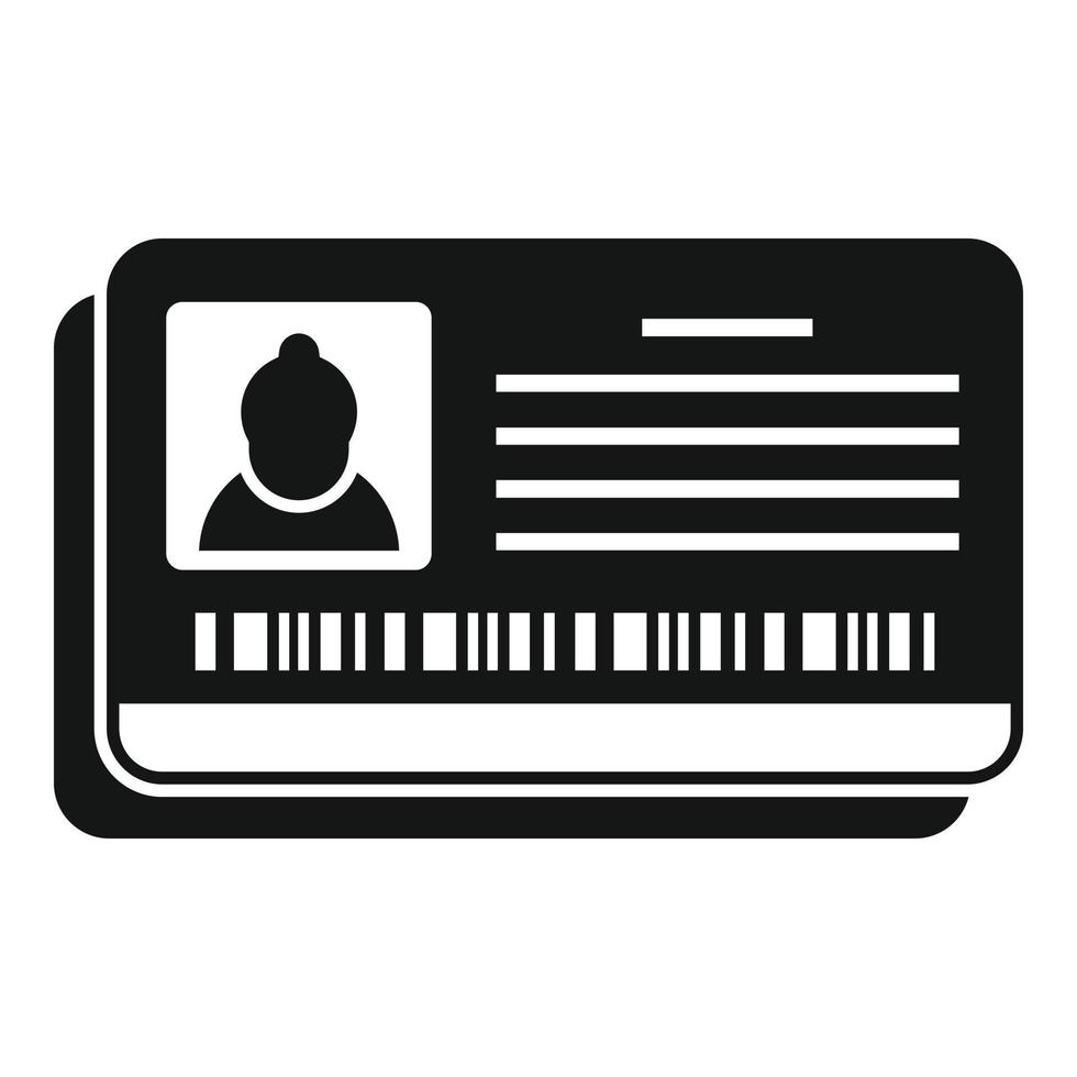 Retirement id card icon, simple style vector