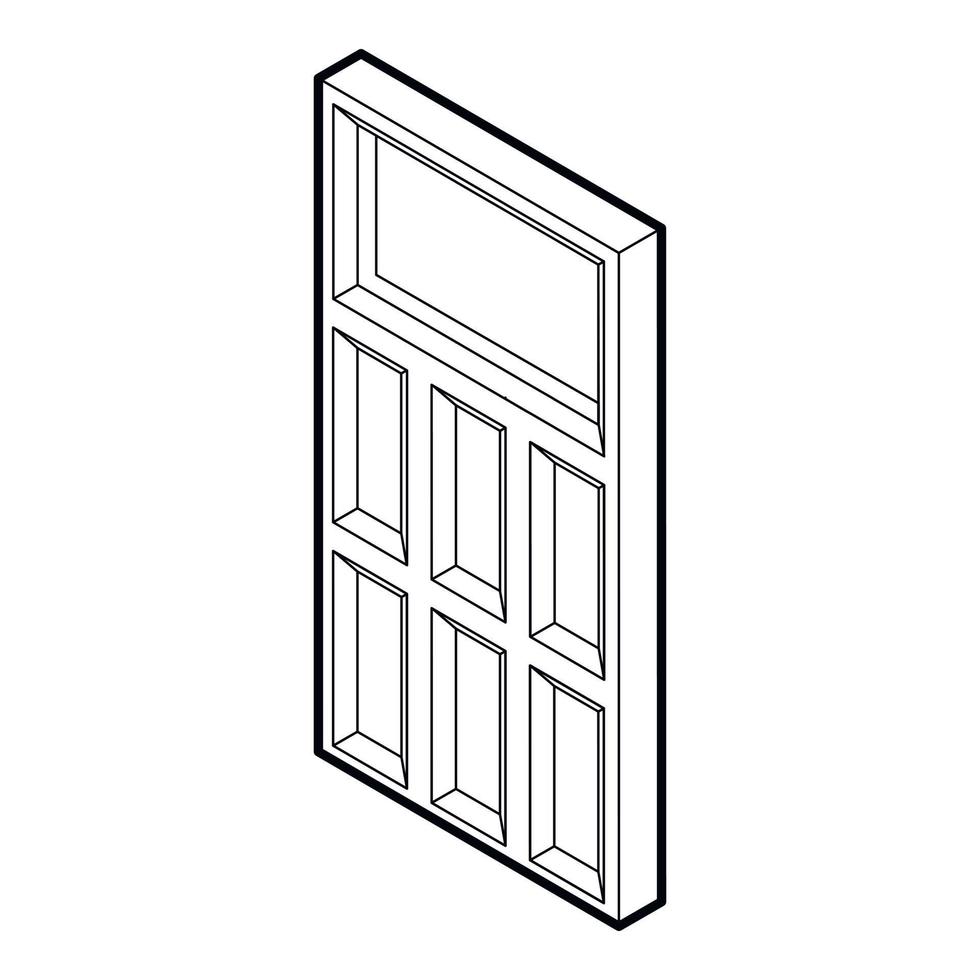 Door icon, outline style vector