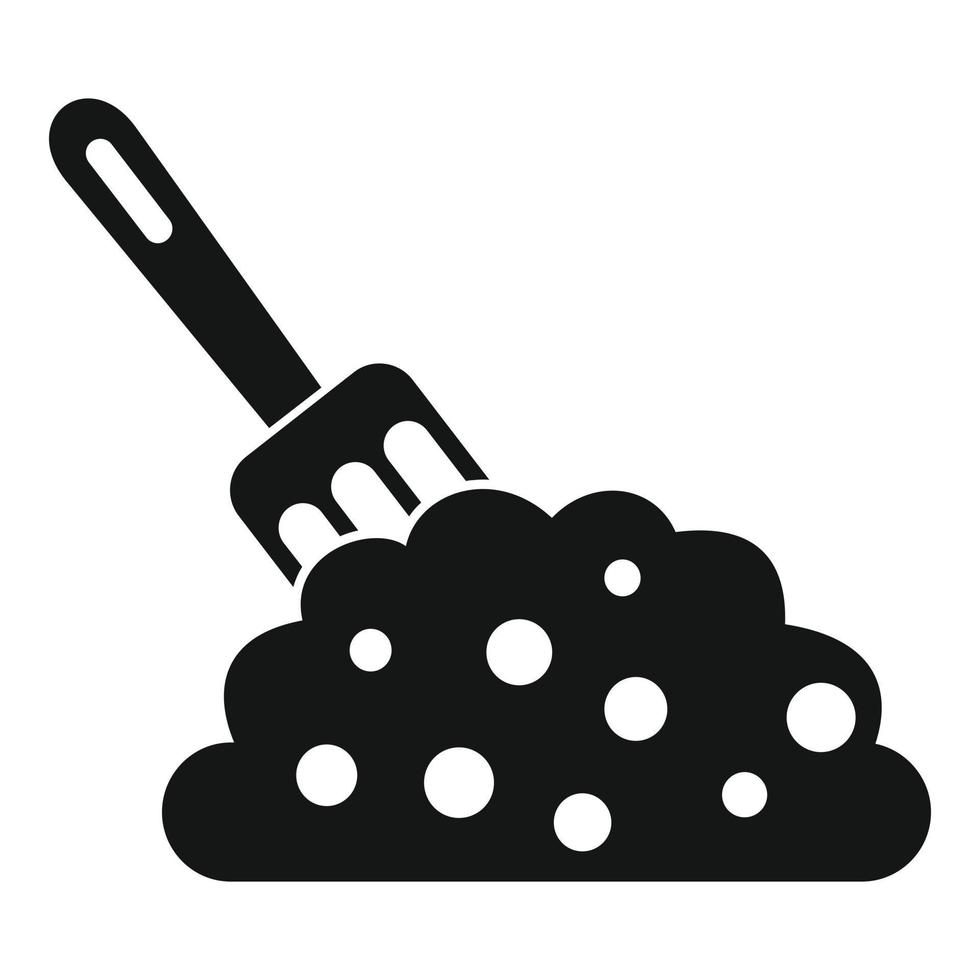 Hand fork soil icon, simple style vector