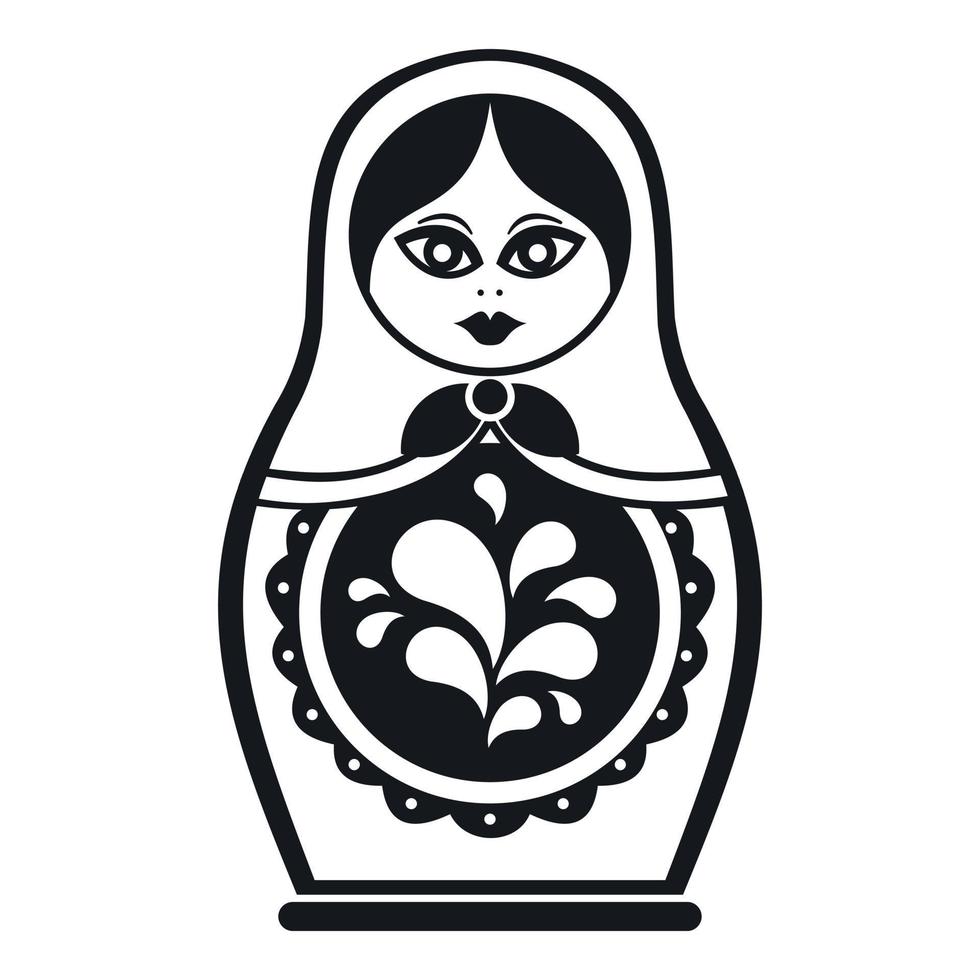 Matryoshka icon, simple style vector