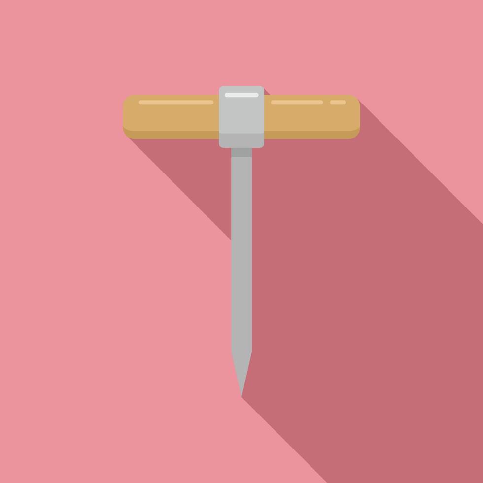 Carpenter awl icon, flat style vector