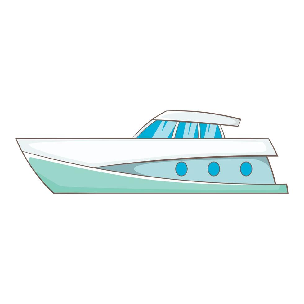 Big yacht icon, cartoon style vector