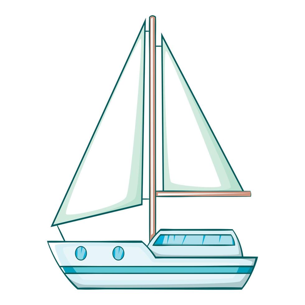 icono de velero, estilo de dibujos animados vector