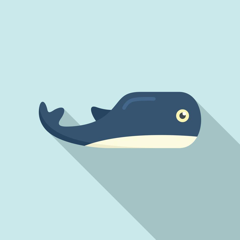 Sea whale toy icon, flat style vector