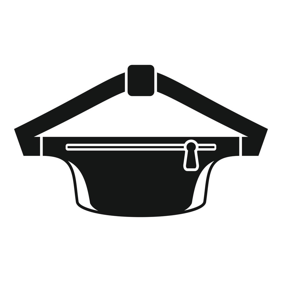 Waist bag pack icon, simple style vector