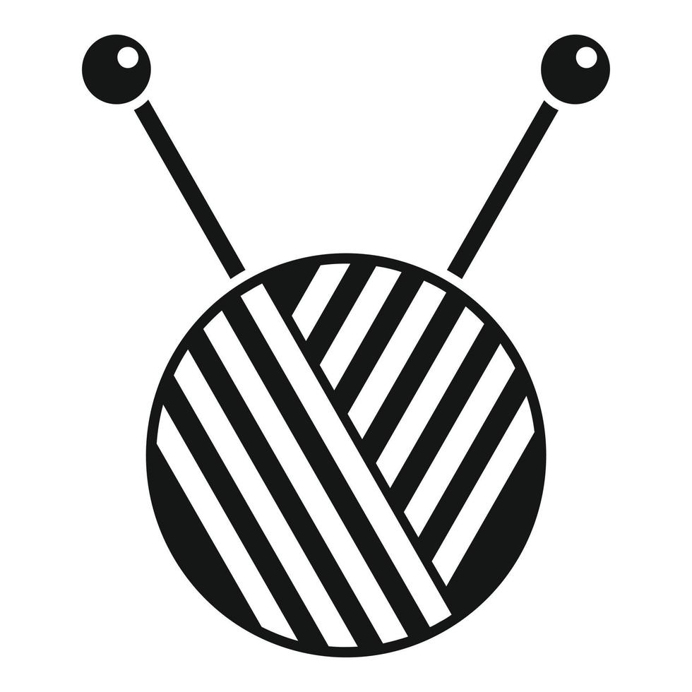 Knitting ball icon, simple style vector