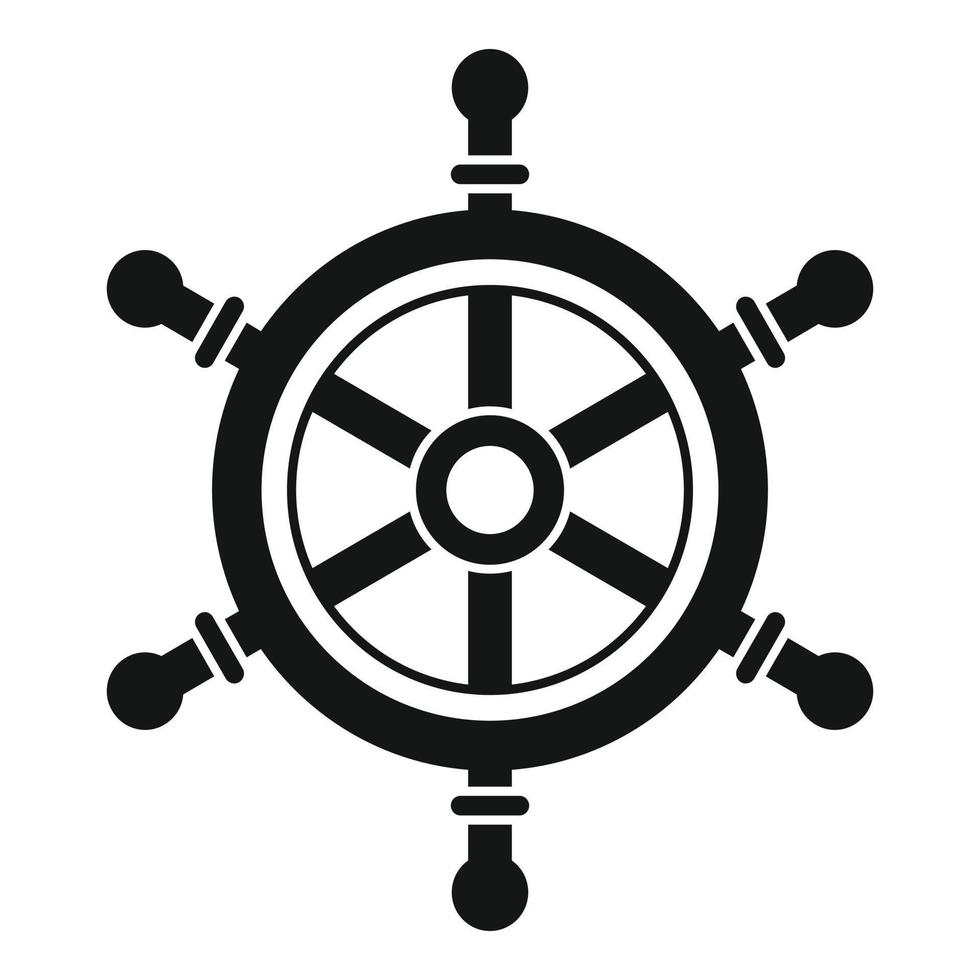 Helm ship wheel icon, simple style vector