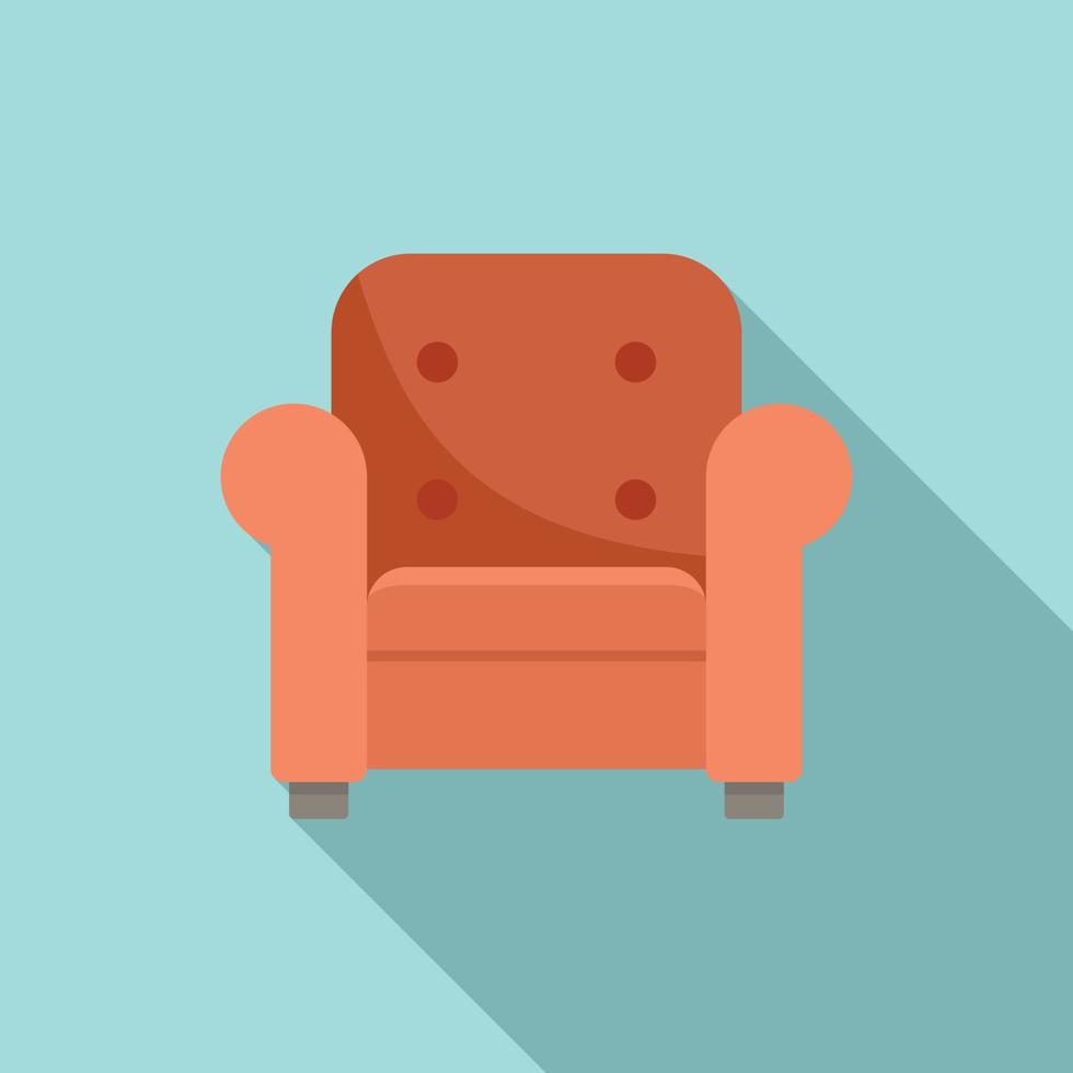 Soft armchair icon, flat style vector