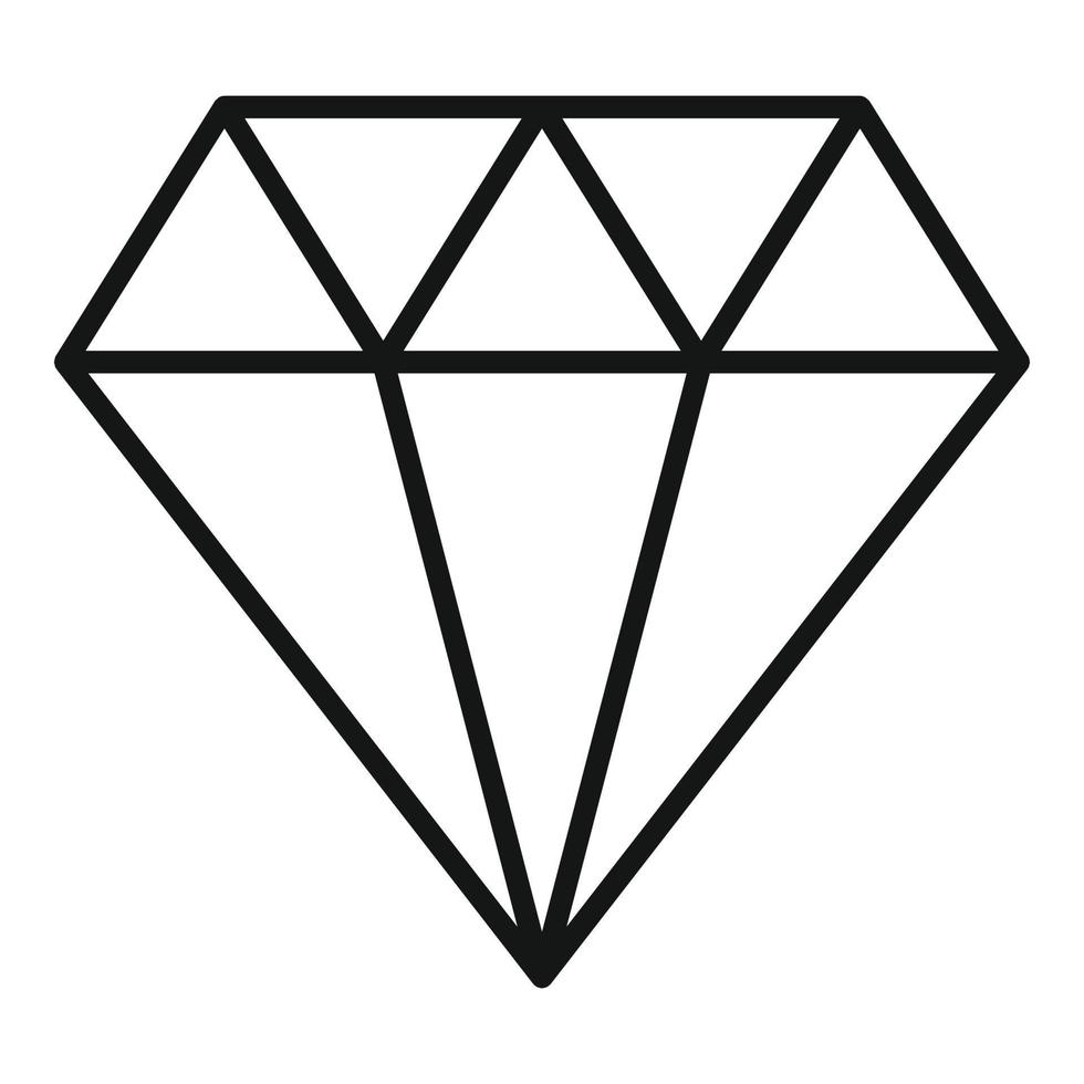 icono de diamante del museo, estilo de contorno vector