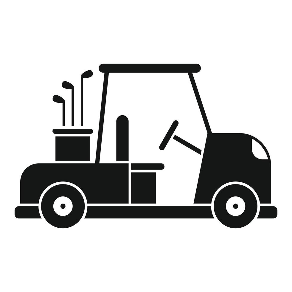 icono de vehículo de carro de golf, estilo simple vector