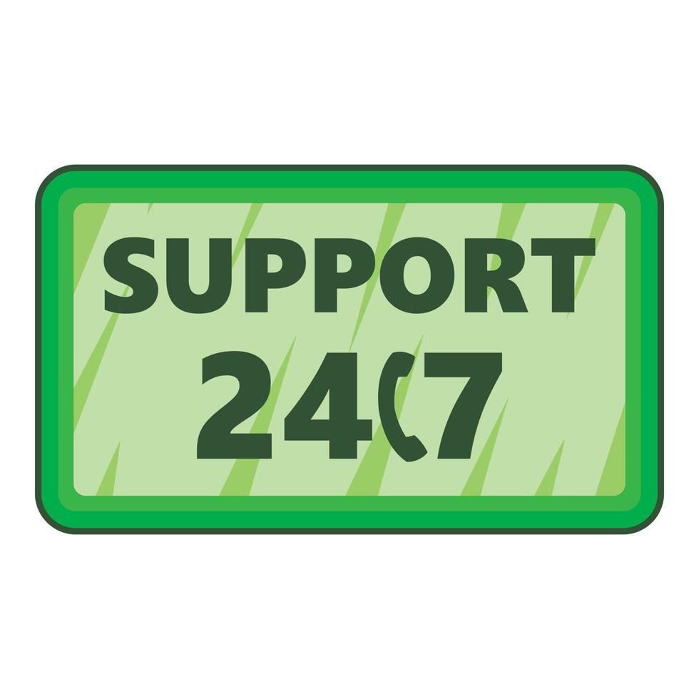 All day support icon, cartoon style vector