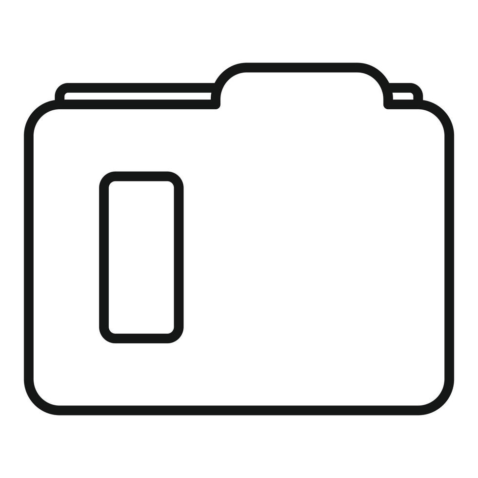 Carton folder icon, outline style vector