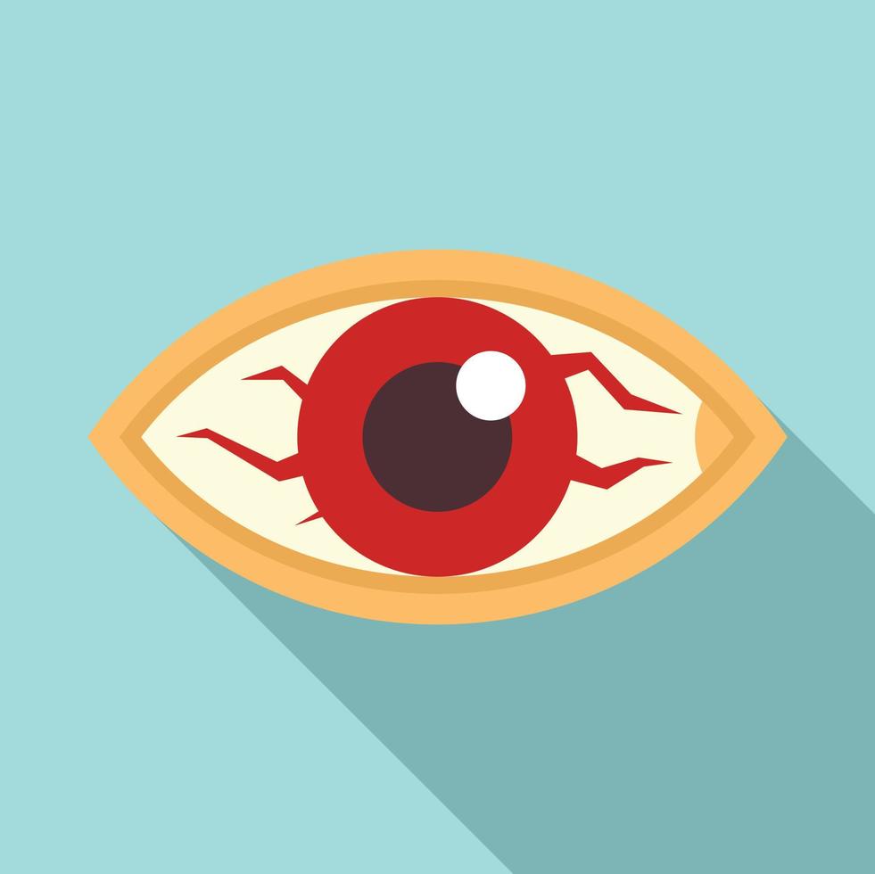 Measles red eye icon, flat style vector