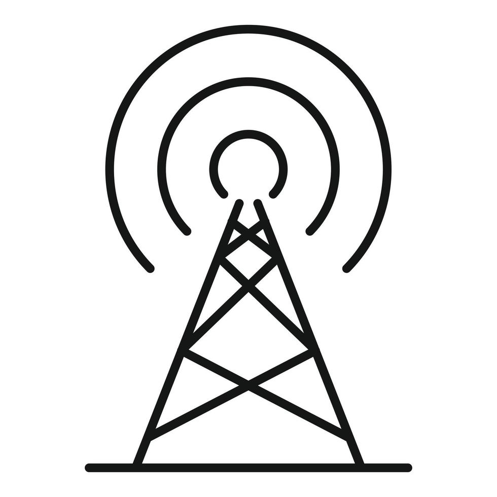 Radio metal tower icon, outline style vector