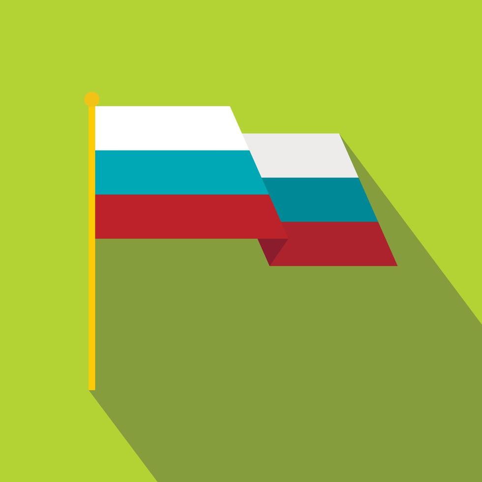 icono de la bandera nacional rusa, tipo plano vector