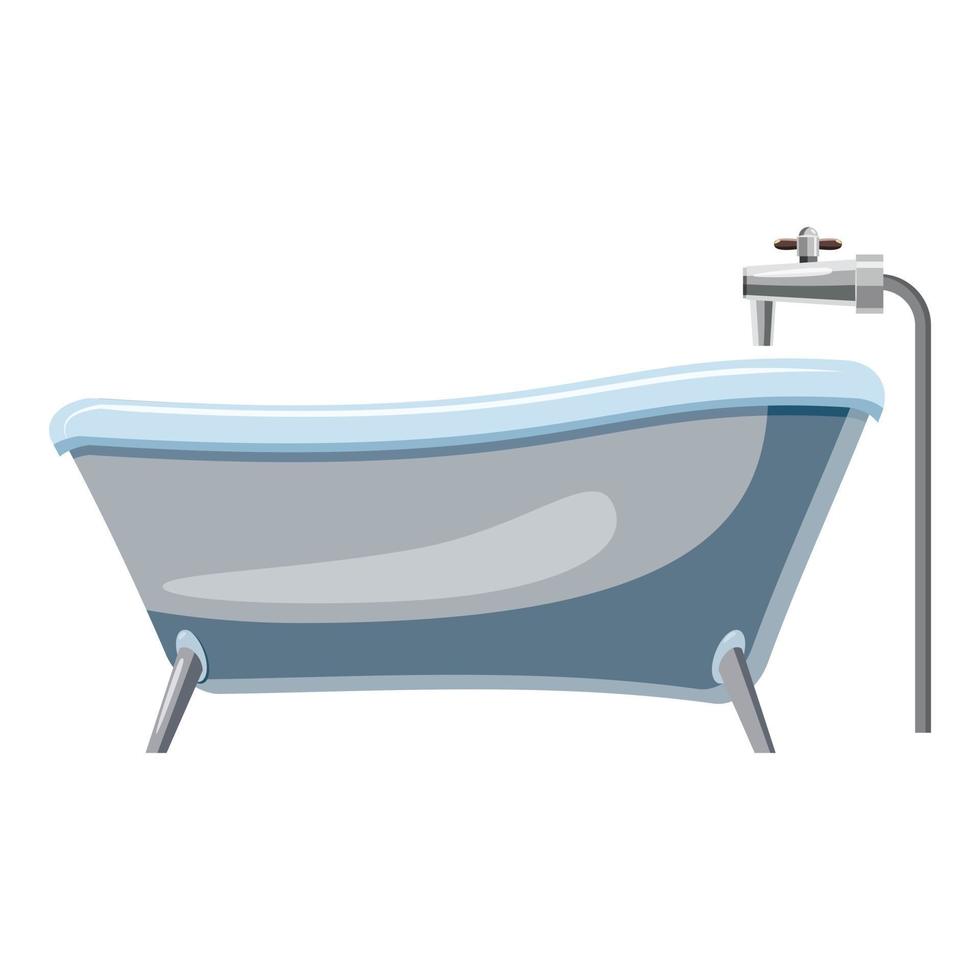 Bath on legs icon, cartoon style vector