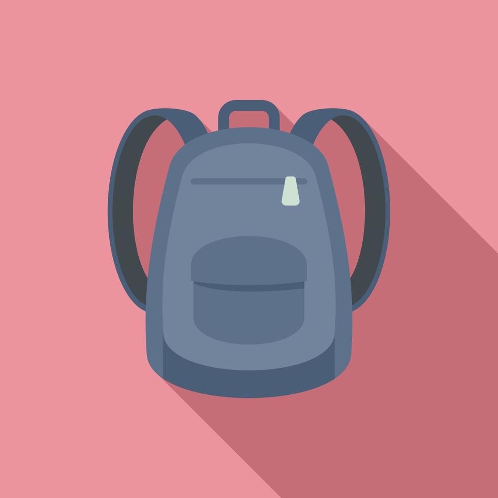 Immigrant backpack icon, flat style vector