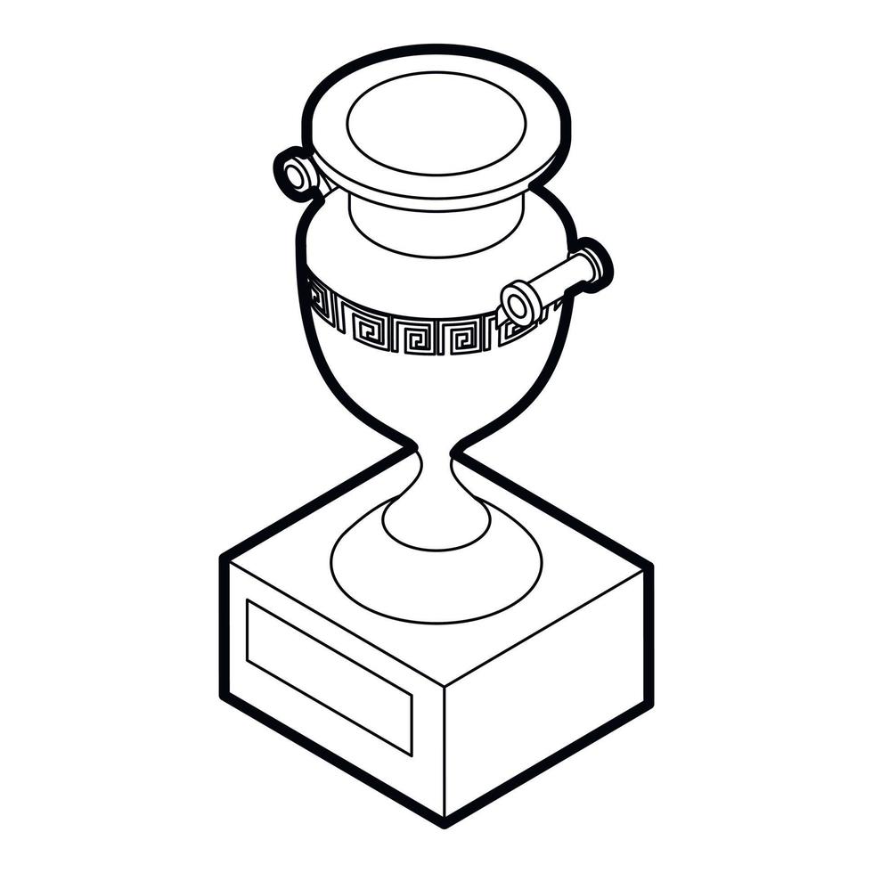 Ancient vase icon, outline style vector