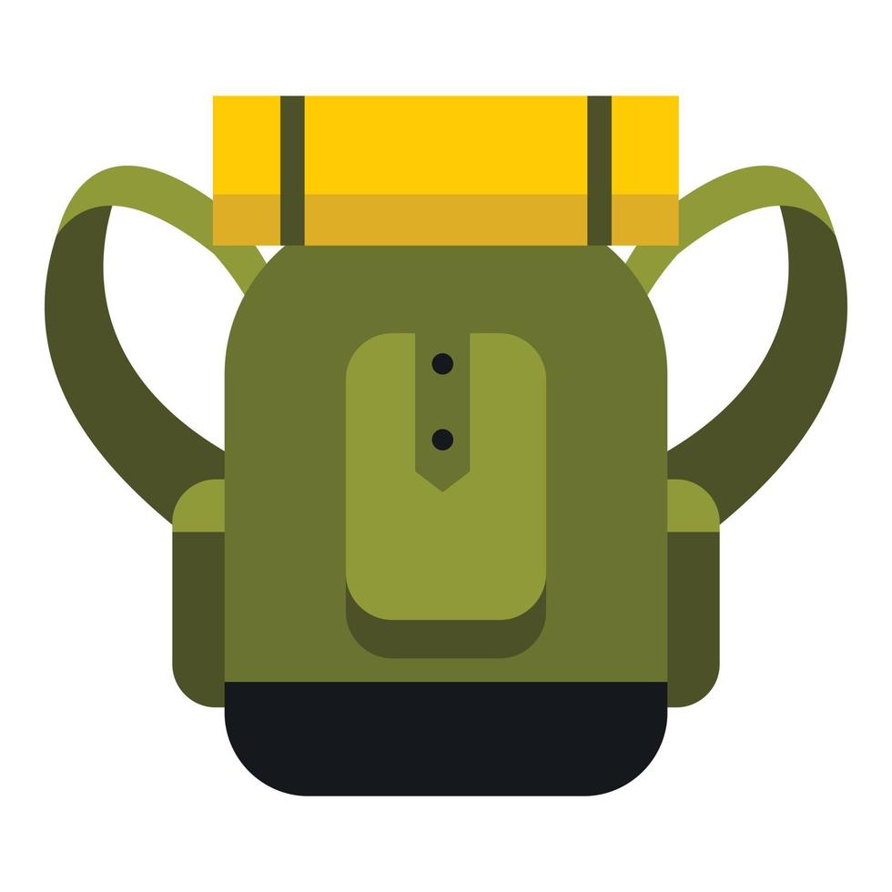 Travel backpack icon, flat style vector