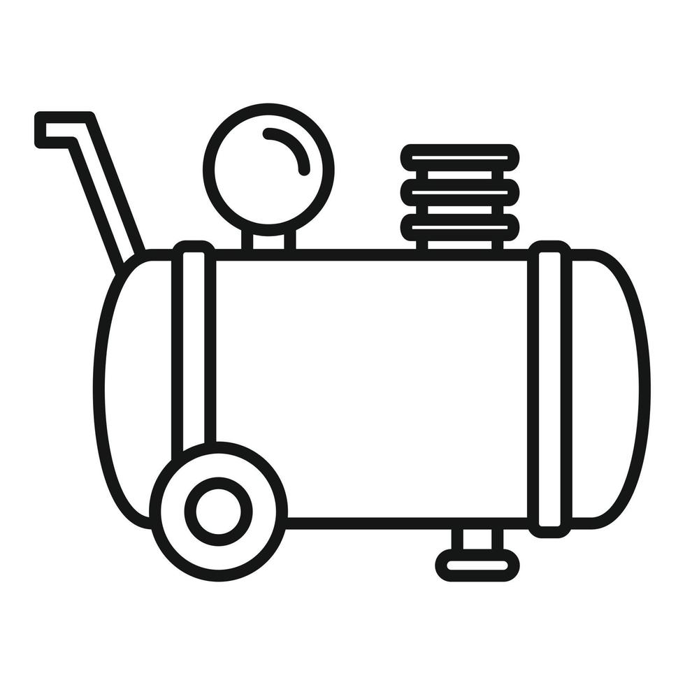 Cylinder air compressor icon, outline style vector