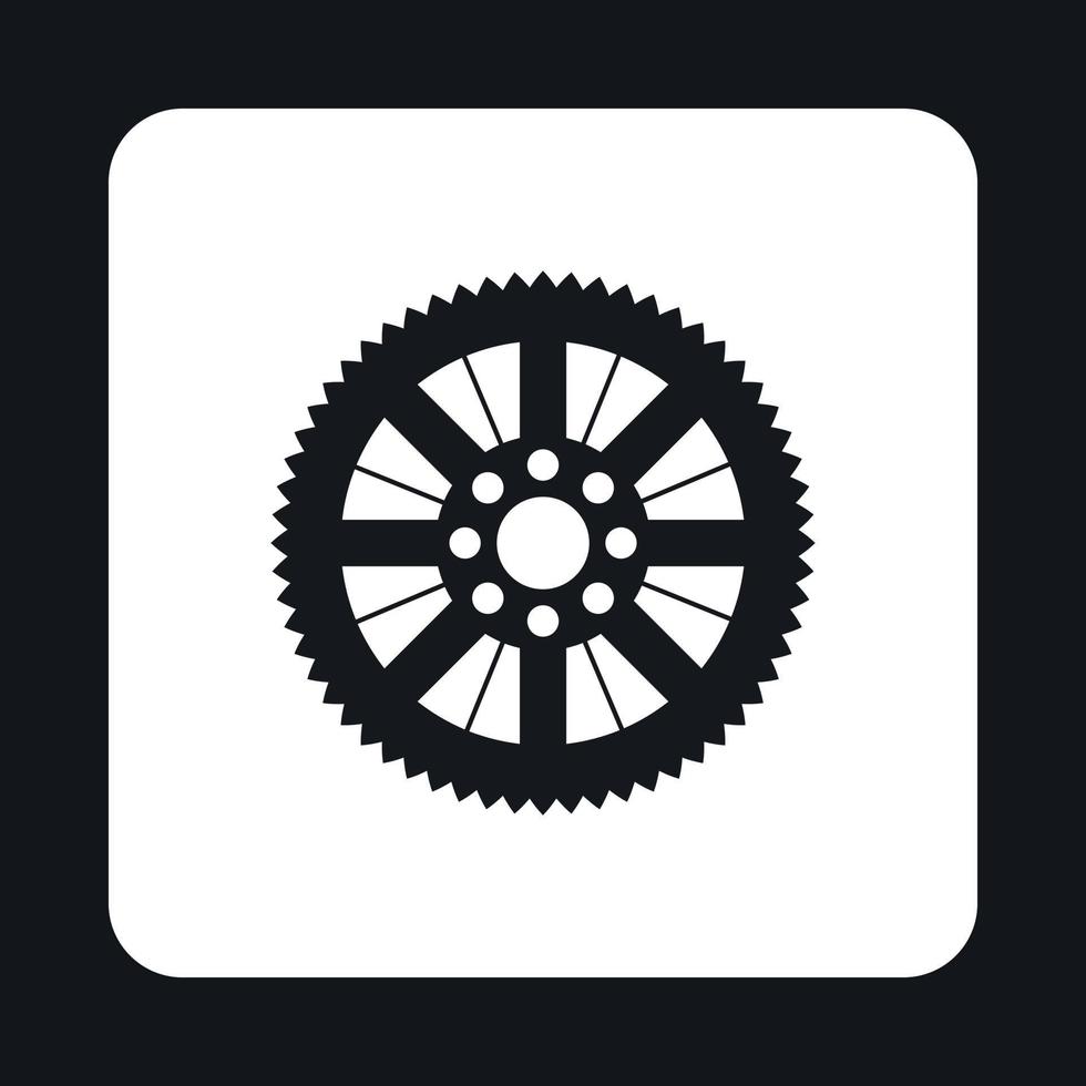 Sprocket for bicycle icon, simple style vector