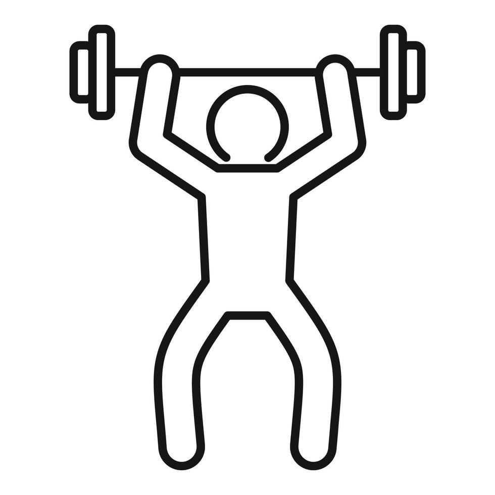 Barbell up icon, outline style vector