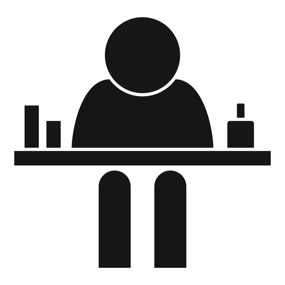 icono de organización del espacio de mesa, estilo simple vector