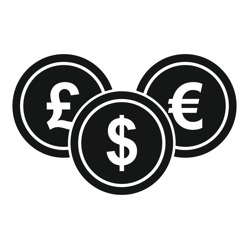 World money coin icon, simple style vector