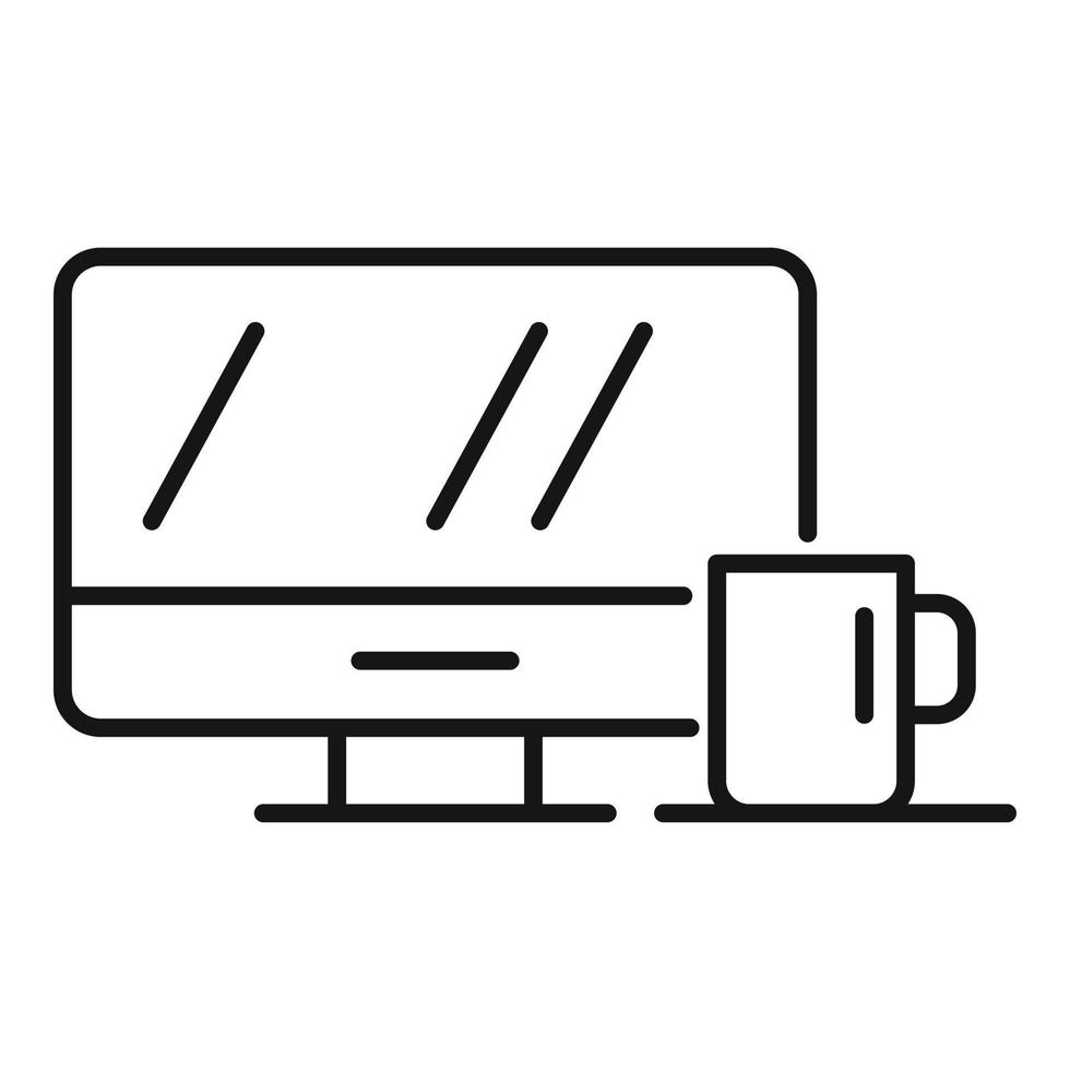 Home office tea mug icon, outline style vector