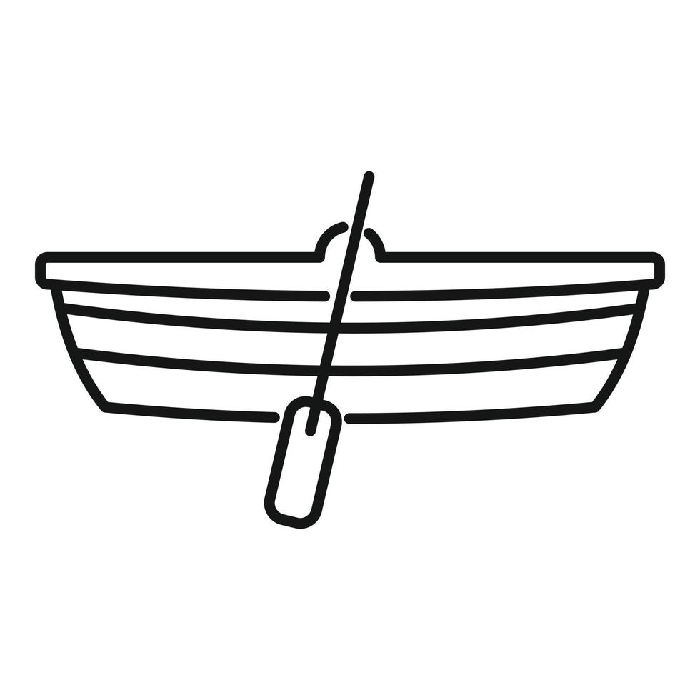 Immigrants wood boat icon, outline style vector