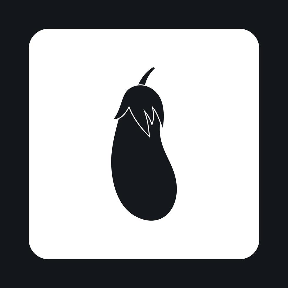 Eggplant icon, simple style vector