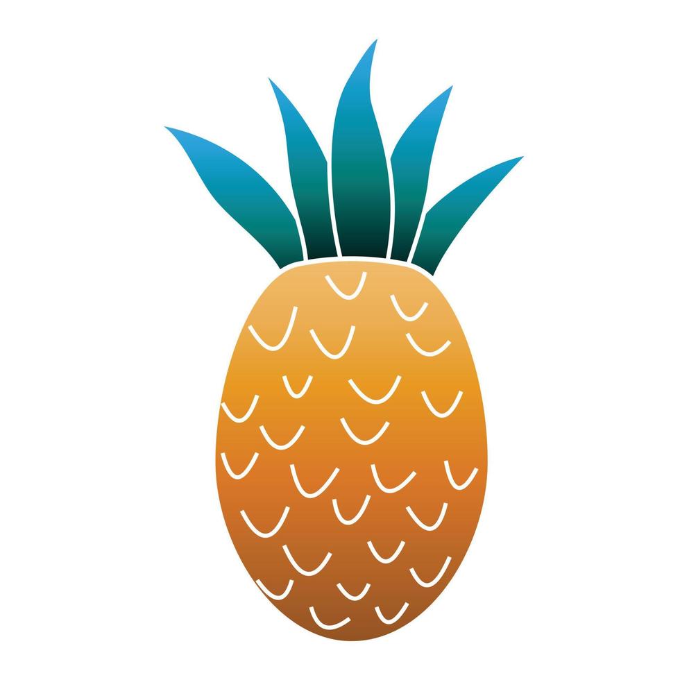 Whole pineapple icon, cartoon style vector