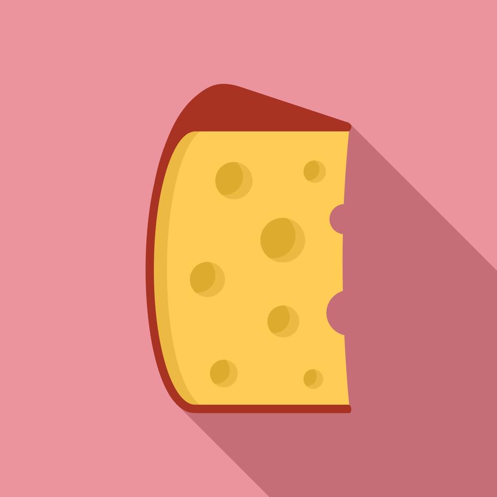 Cheese cheddar icon, flat style vector