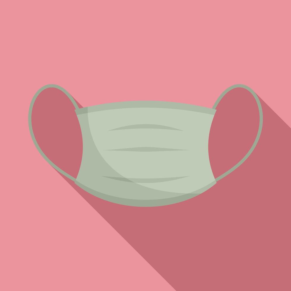 Allergy medical mask icon, flat style vector