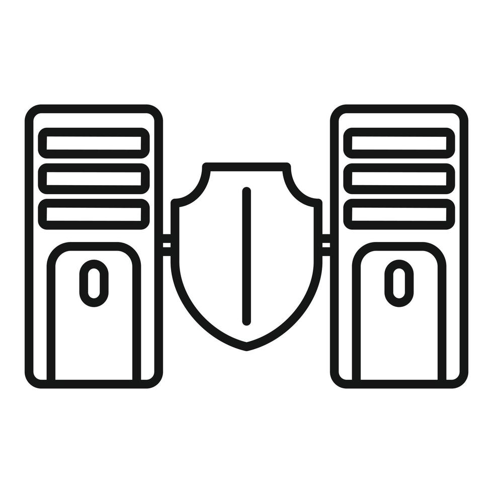 Server authentication icon, outline style vector