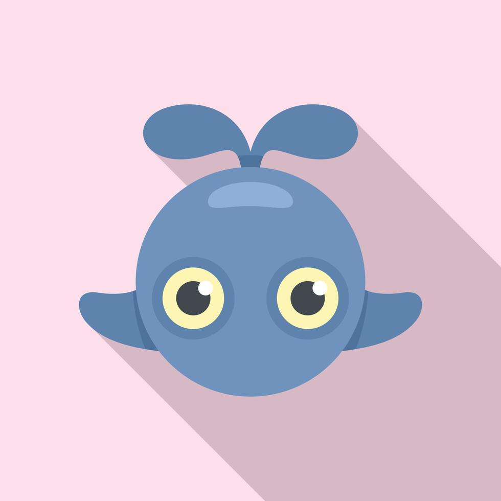 Cute whale toy icon, flat style vector