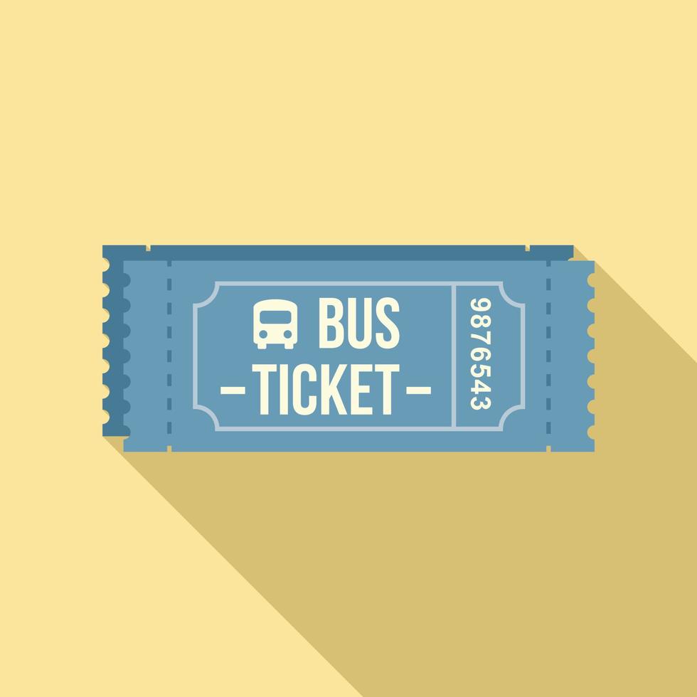 icono de billete de autobús, estilo plano vector