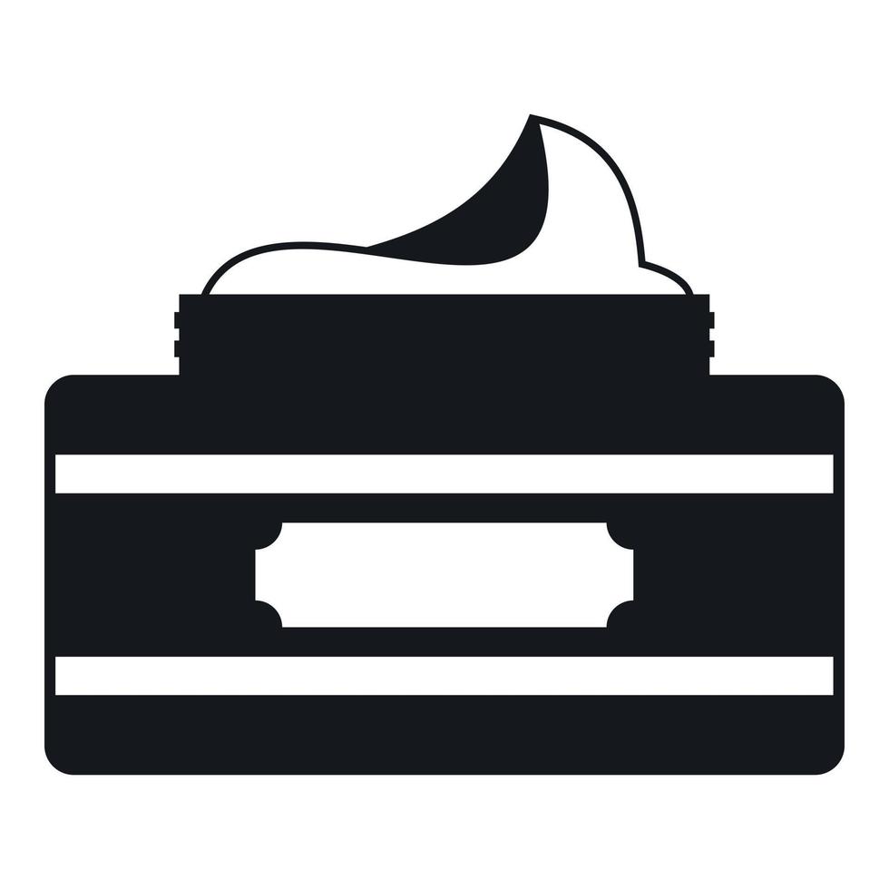 Cream container icon, simple style vector