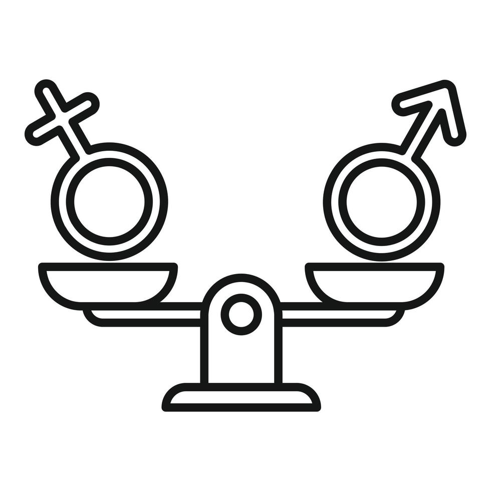 Gender equal rights icon, outline style vector