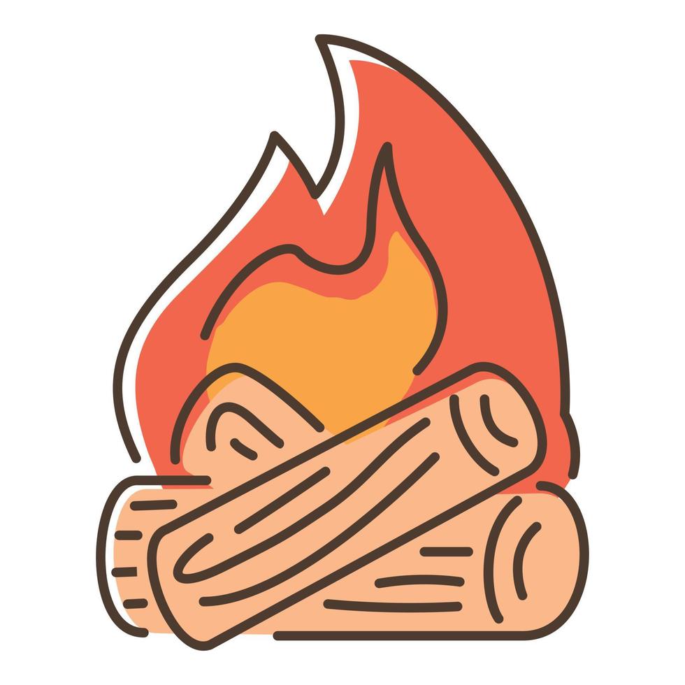 Campfire icon, flat style vector