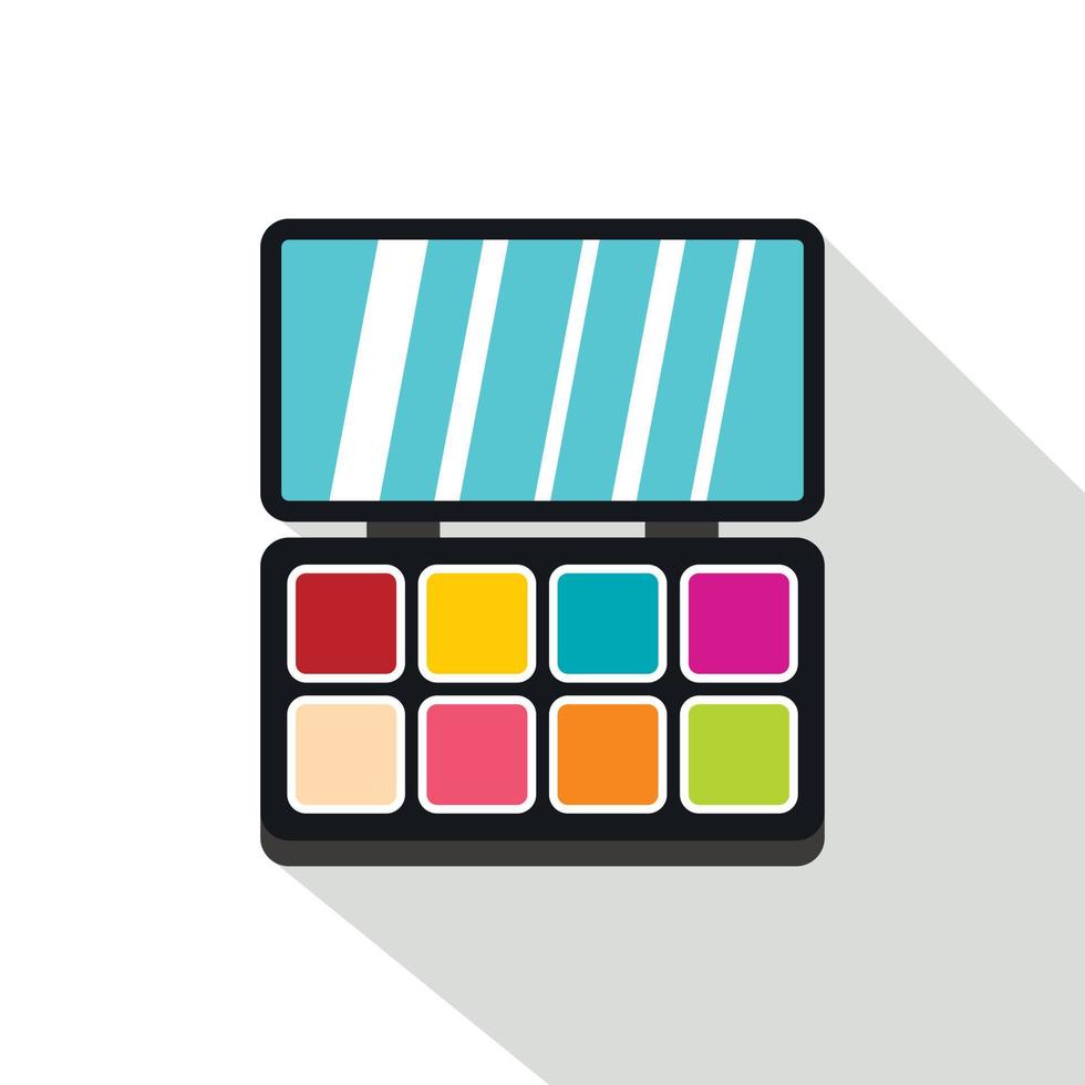 Colorful makeup palette icon, flat style vector