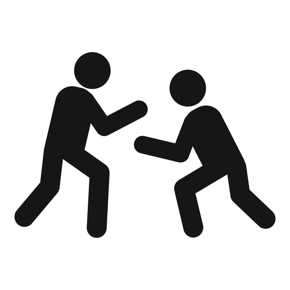 Greco-roman wrestling team icon, simple style vector